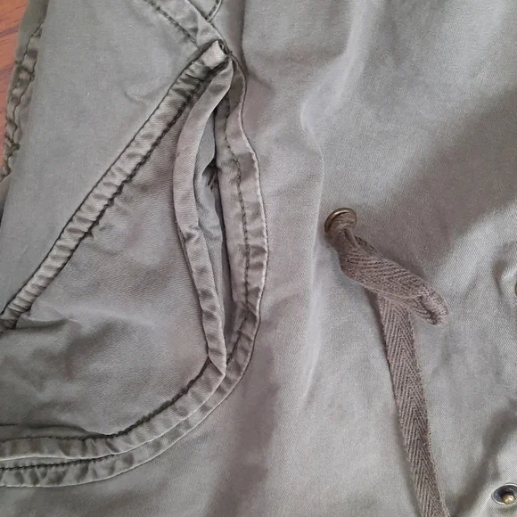 Free People Military Moto Green Lightweight Jacket - Picture 3 of 7